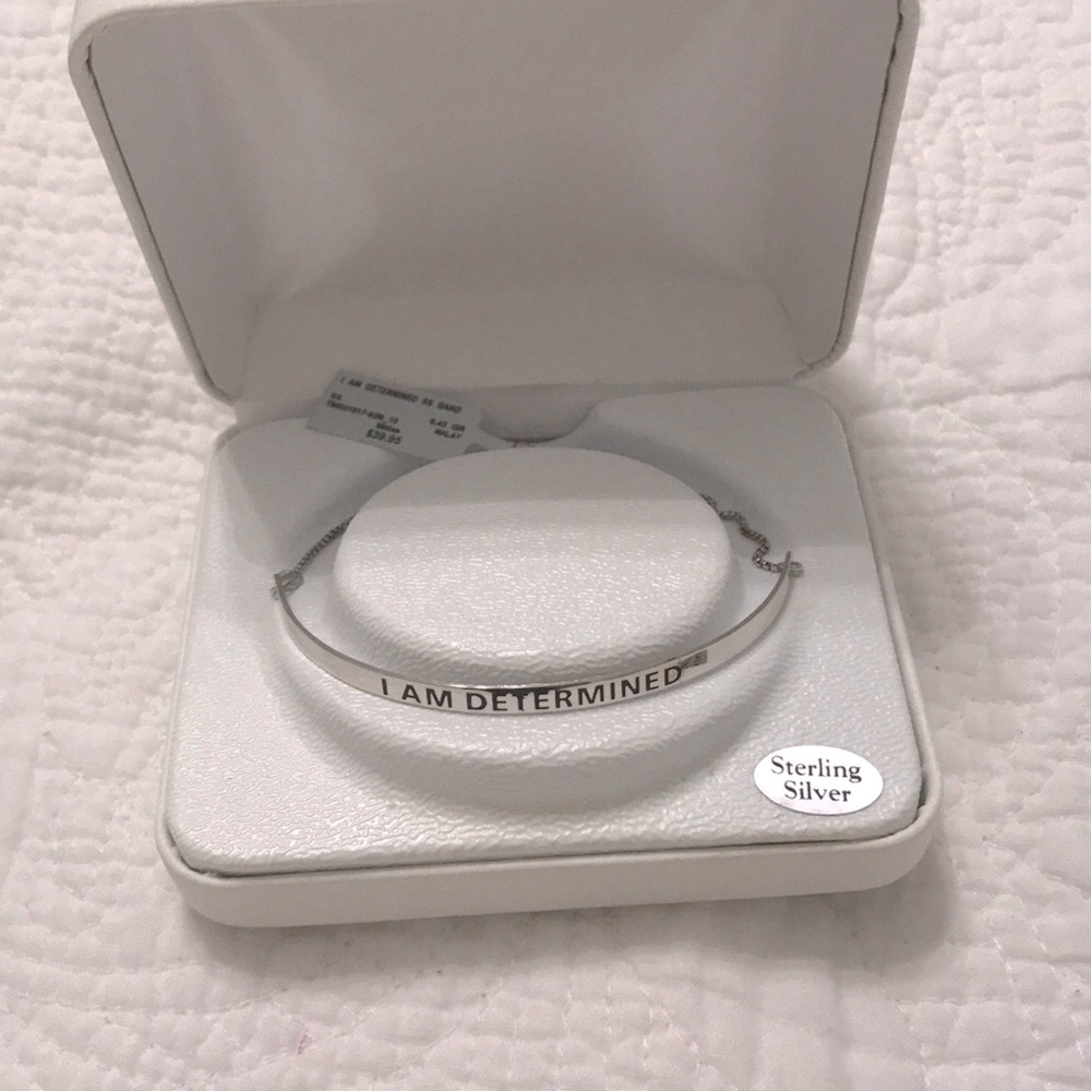 “i am determined” sterling silver bracelet